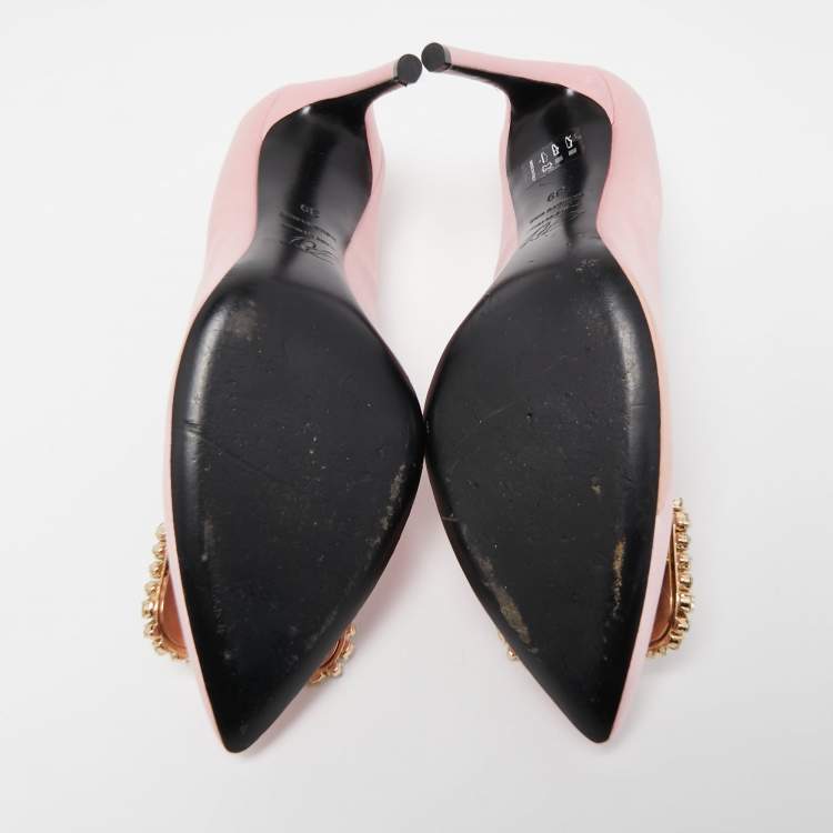 Pre Owned Roger Vivier Pink Satin Trompette Pumps Size 39