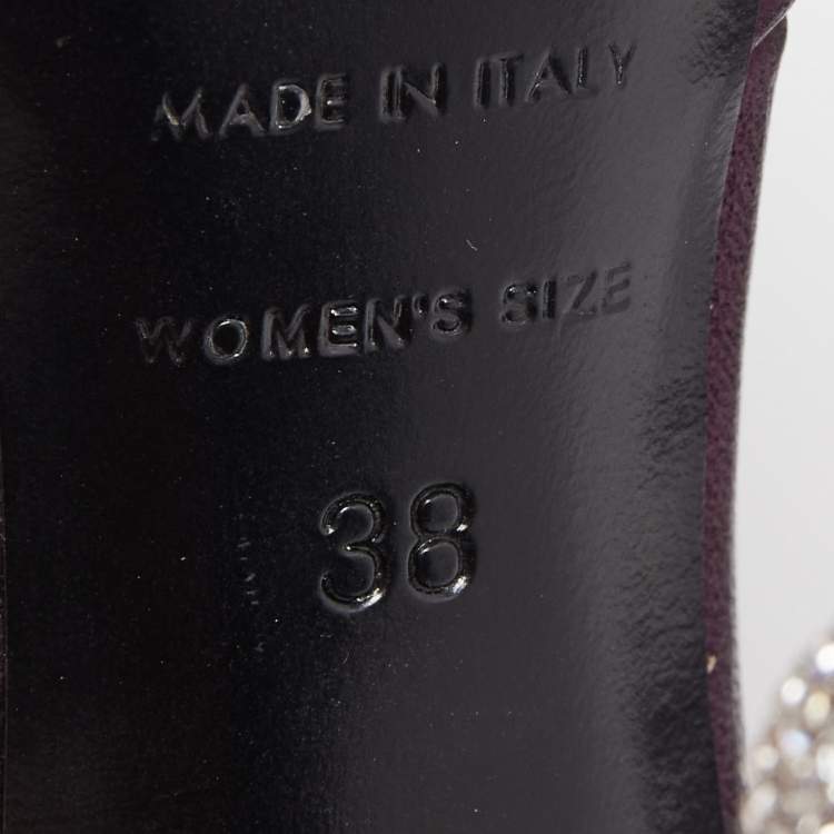 Pre Owned Roger Vivier Purple Leather D'orsay Pumps Size 38