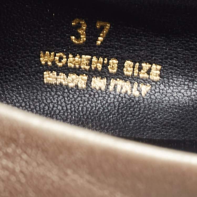 مملوكة مسبقًا Roger Vivier Metallic Gold Leather Ballet  Flats Size 37