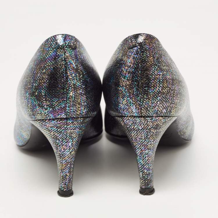 Pre Owned Roger Vivier Multicolor Leather Trompette Pumps Size 36