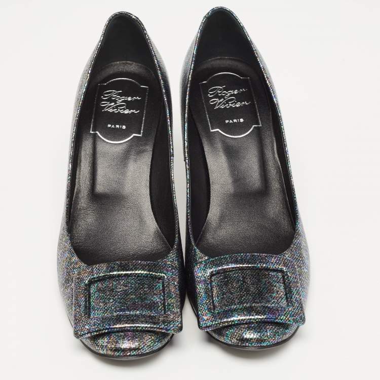 Pre Owned Roger Vivier Multicolor Leather Trompette Pumps Size 36