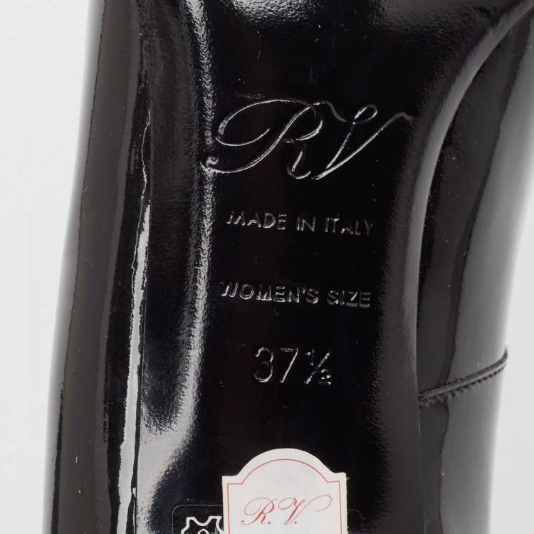 Pre Owned Roger Vivier Black Patent Leather Belle de Nuit Pumps Size 37.5