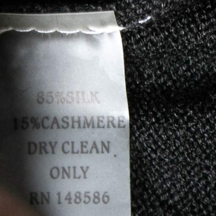 Pre Owned Roi Black Silk & Cashmere Knit Cut-Out Detail Sweater M