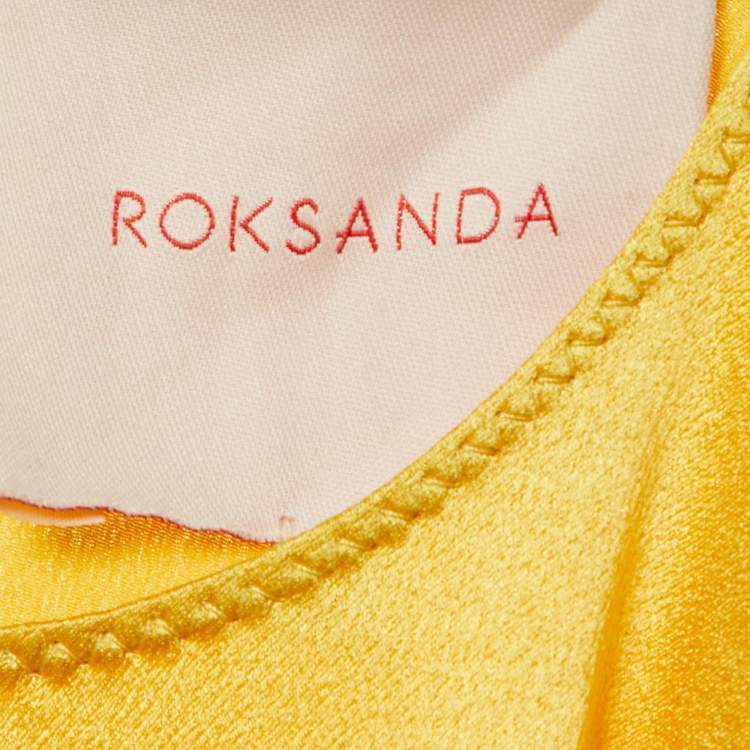 Pre Owned Roksanda Yellow Silk Satin Rosina Oversized Tunic Top S 