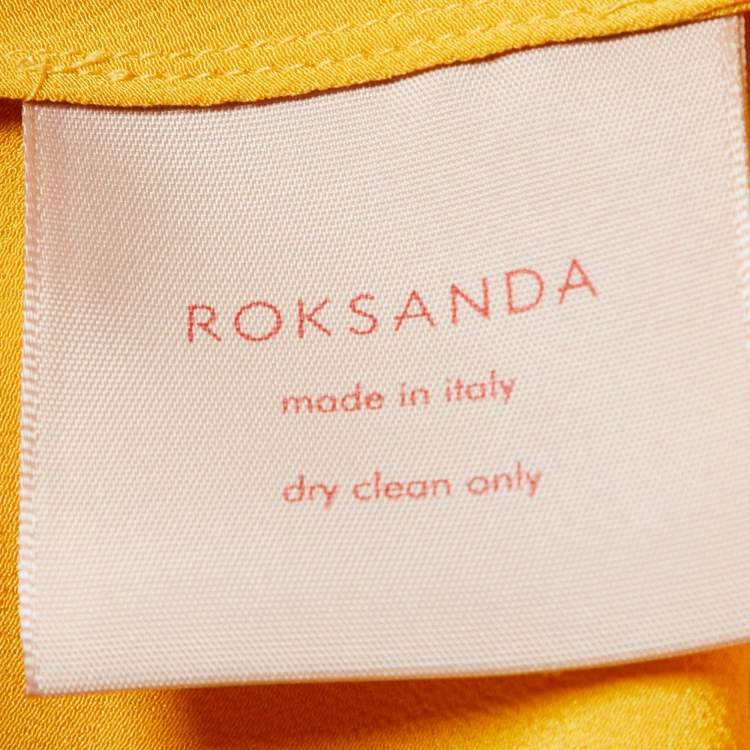 Pre Owned Roksanda Yellow Silk Satin Rosina Oversized Tunic Top S 