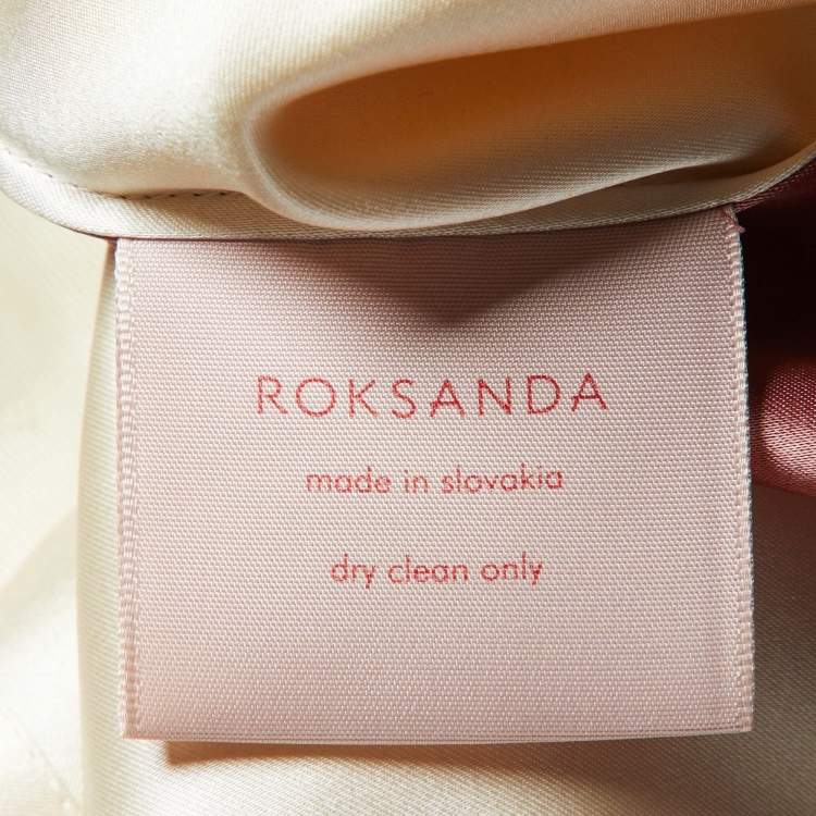 Pre Owned Roksanda Pink Colorblock Silk Satin Wrap Dress L