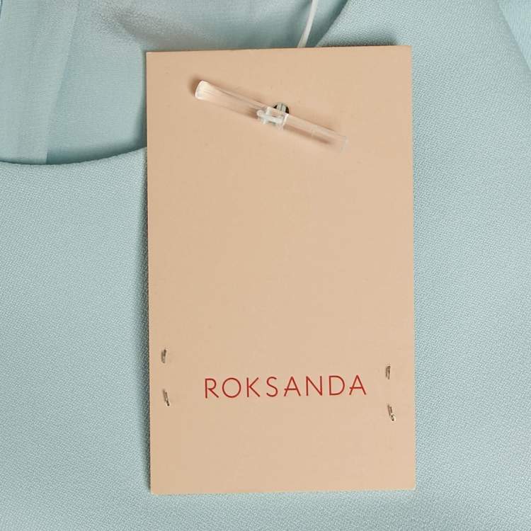 Pre Owned Roksanda Ilincic Blue Crepe Bow Detail Top S