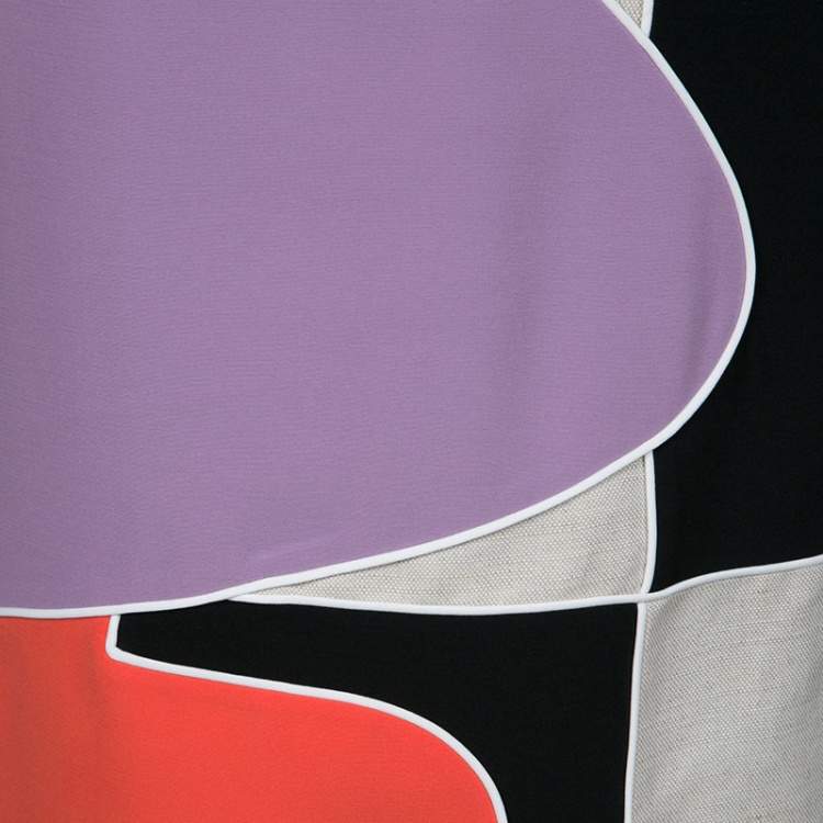 Pre Owned Roksanda Ilincic Geometric Colorblock Reza Midi Pencil Skirt S