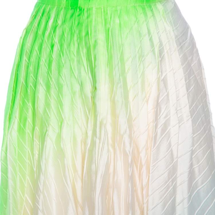 Pre Owned Roksanda Ilincic Multicolored Ombré Crinkled Ambra Pleated Maxi Skirt M