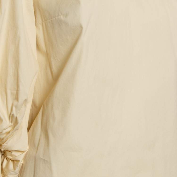 Pre Owned Roksanda Ilincic Cream Crinkled Cotton Puff Sleeve Detailed Seya Top M