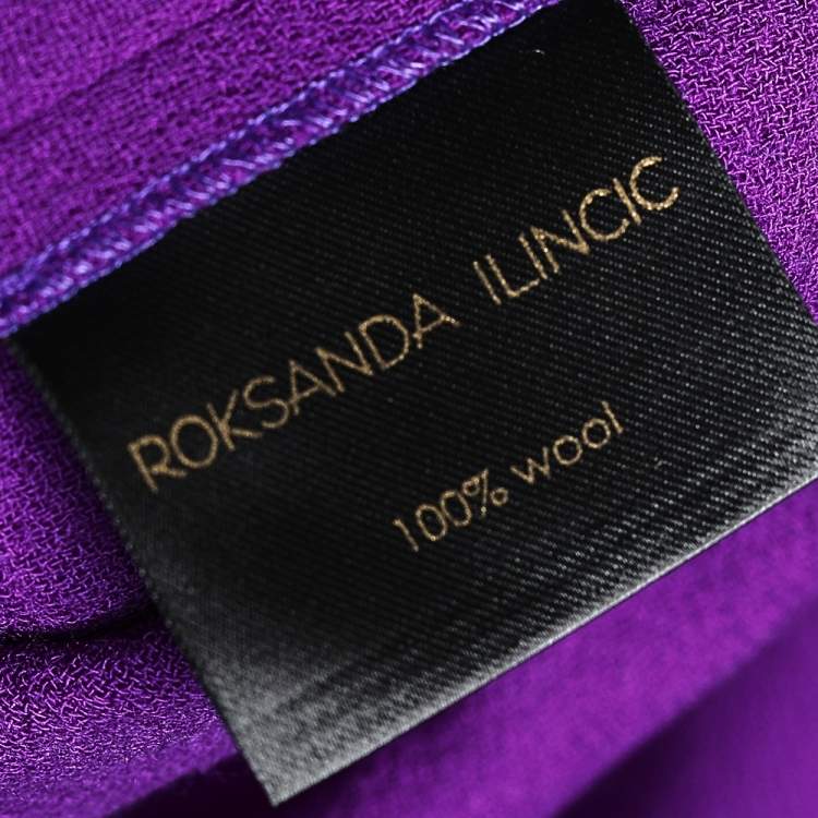 Pre Owned Roksanda Ilincic Colorblock Wool Crepe Maxi Skirt L