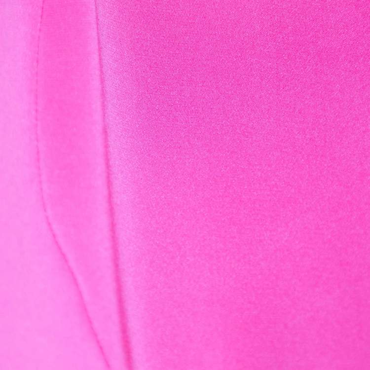 Pre Owned Roksanda Pink Satin Silk Ruffle Sleeve Maxi Dress S