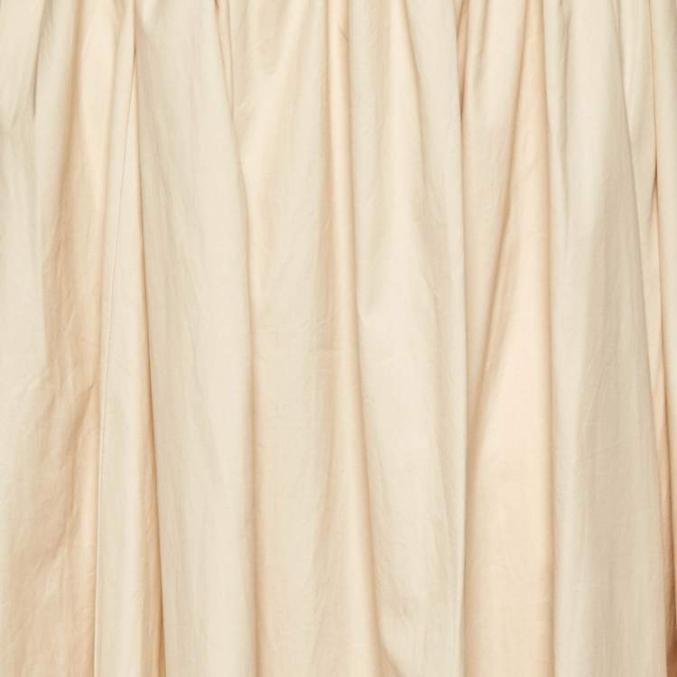 مملوكة مسبقًا Roksanda Ilincic Beige Cotton Long Smocked Skirt S