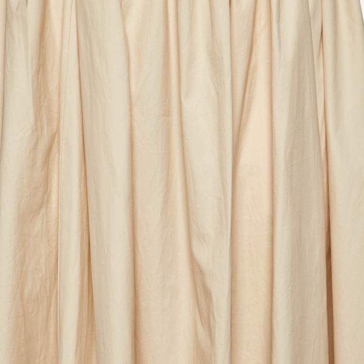 مملوكة مسبقًا Roksanda Ilincic Beige Cotton Long Smocked Skirt S