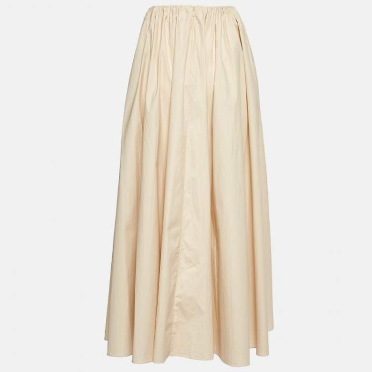 مملوكة مسبقًا Roksanda Ilincic Beige Cotton Long Smocked Skirt S