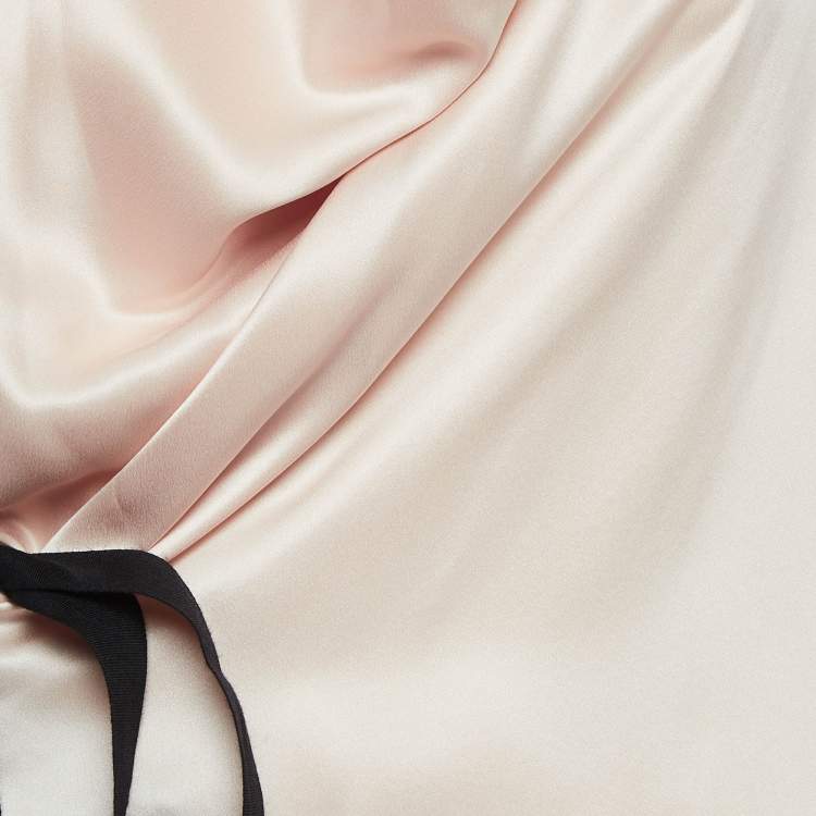 Pre Owned Roksanda Ilincic Pastel Pink Satin Draped Sleeveless Top M 