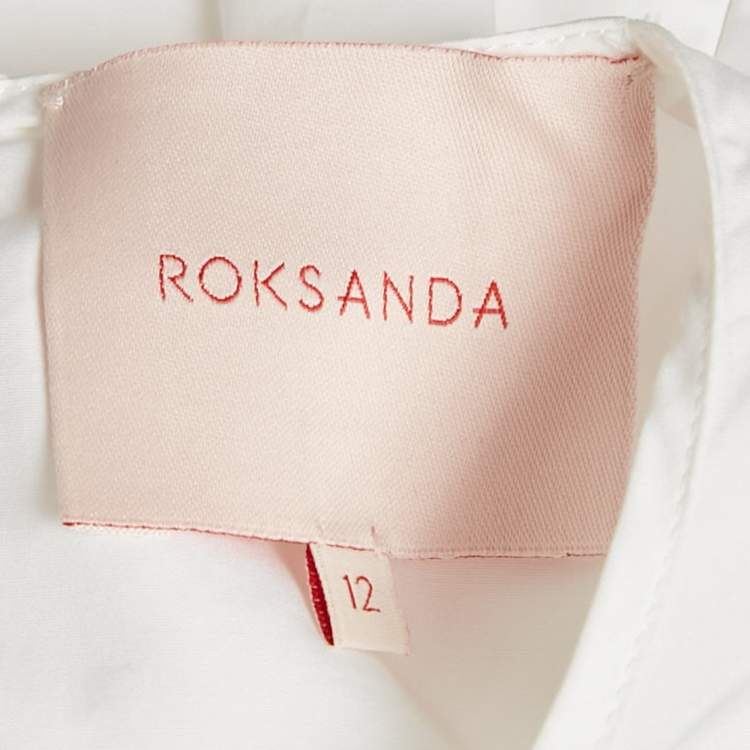 مملوكة مسبقًا Roksanda Ilincic White Poplin Bell Sleeve Blouse M