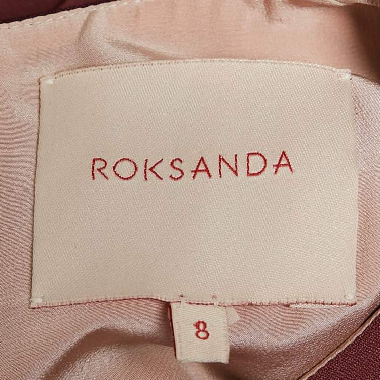 Pre Owned Roksanda Pink & Purple Paneled Stretch Crepe Midi Dress S