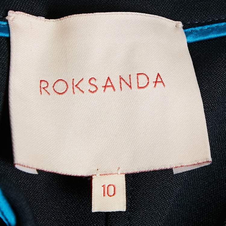 Pre Owned Roksanda Ilincic Navy Blue Stretch Crepe Bow Detail Short Dress M
