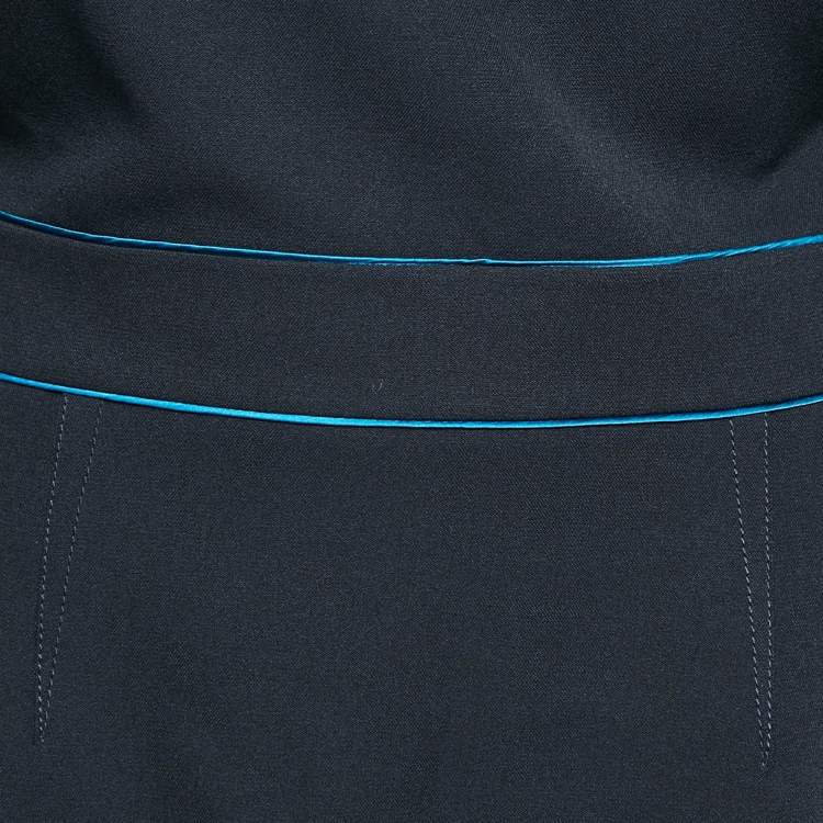 Pre Owned Roksanda Ilincic Navy Blue Stretch Crepe Bow Detail Short Dress M