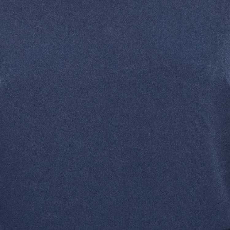 Pre Owned Roksanda Ilincic Navy Blue Crepe Puff Sleeve Aylin Midi Dress L