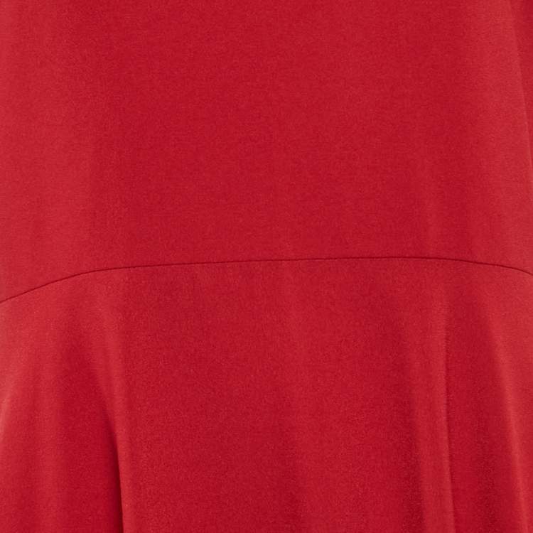 Pre Owned Roksanda Red Crepe Contrast Panel Detail Long Dress L