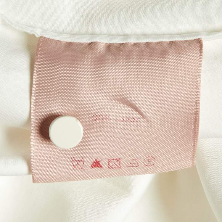Pre Owned Roksanda Ilincic White Cotton Pleated Blouse L