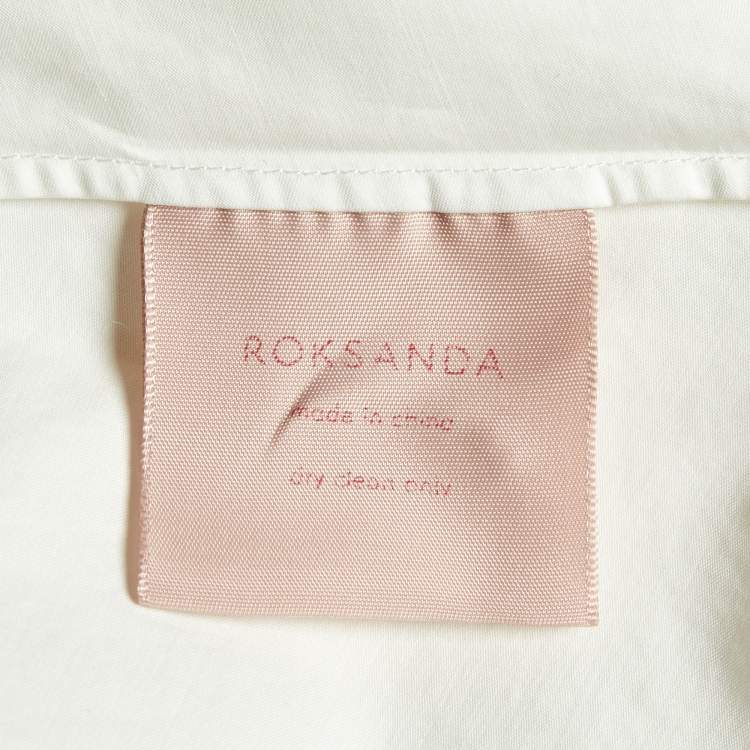 Pre Owned Roksanda Ilincic White Cotton Pleated Blouse L