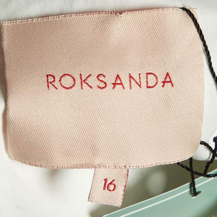 Pre Owned Roksanda Ilincic White Cotton Pleated Blouse L