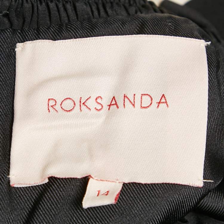 Pre Owned Roksanda Ilincic Black Gabardine Wide Leg Jumpsuit L