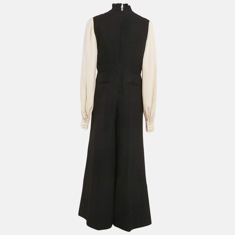 Pre Owned Roksanda Ilincic Black Gabardine Wide Leg Jumpsuit L