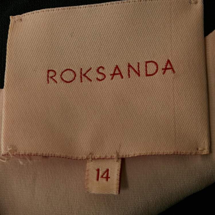 Pre Owned Roksanda Ilincic Black Crepe Bell Sleeve Midi Dress L