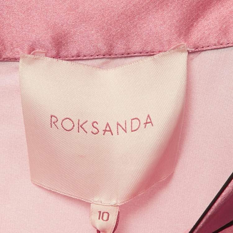 Pre Owned Roksanda Multicolor Printed Silk Amaranth Midi Skirt M