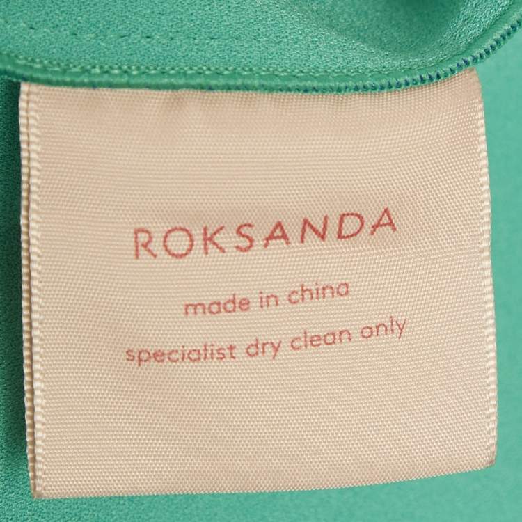 Pre Owned Roksanda Blue Two-Toned Crepe Cape Sleeve Midi Dress M 