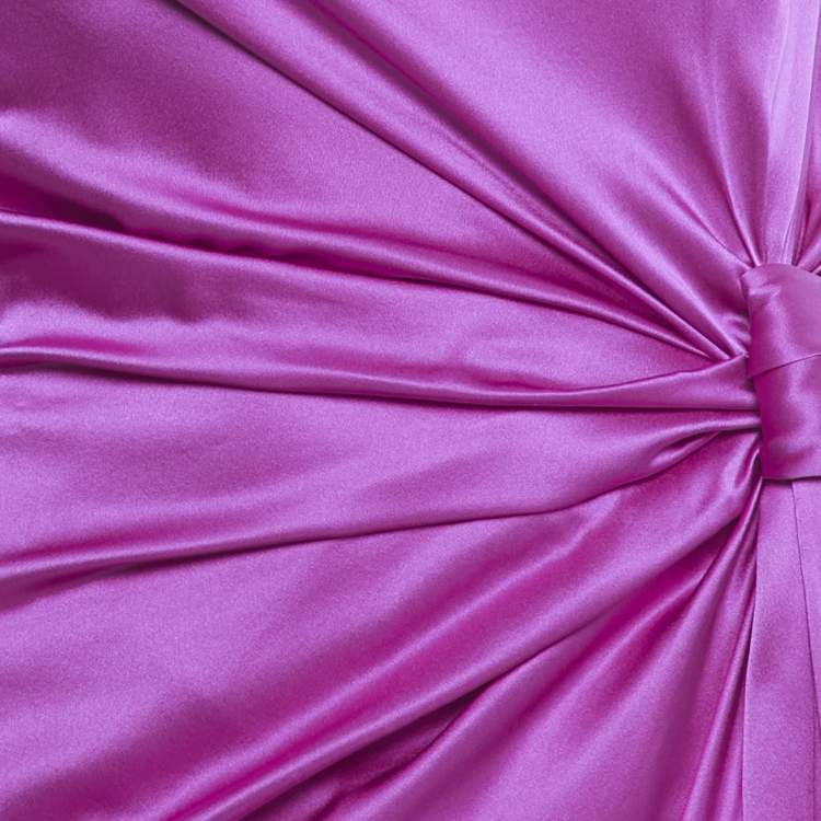 Pre Owned  Roksanda Pink Silk Asymmetric Drape Orien Gown S 