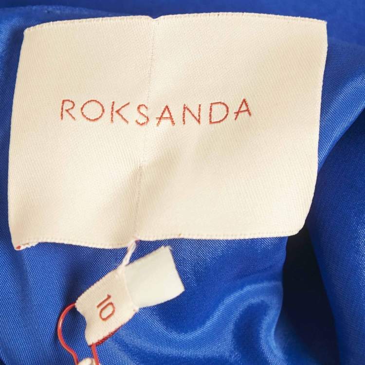 Pre Owned Roksanda Blue Crepe Cape Detail Eliana Midi Dress M