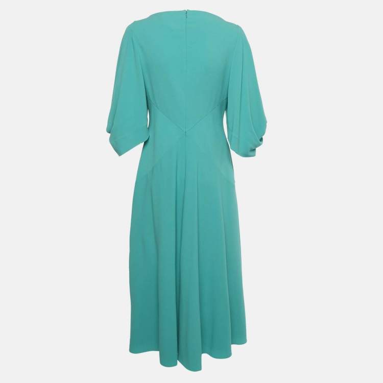 Pre Owned Roksanda Green Crepe Leticia Midi Dress M