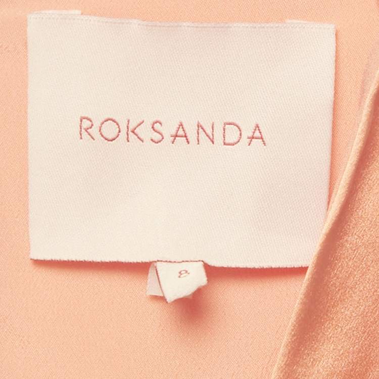 Pre Owned Roksanda Orange Two Toned Silk Gaia Midi Dress S  