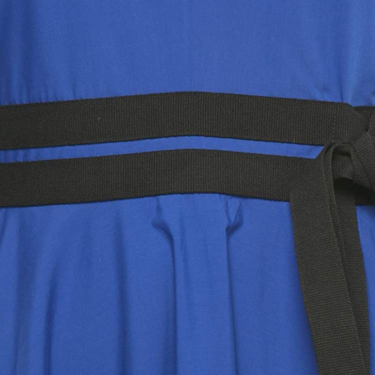 Pre Owned Roksanda Persian Blue Cotton Blend Pleated Amalia Midi Dress S