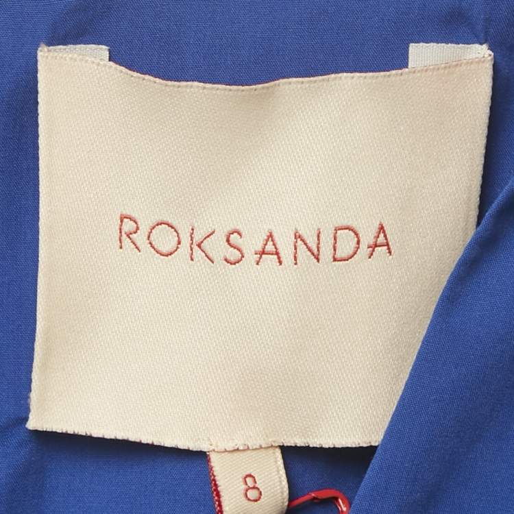 Pre Owned Roksanda Persian Blue Cotton Blend Pleated Amalia Midi Dress S