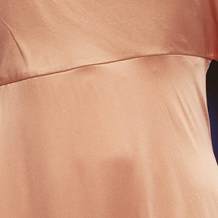 Pre Owned Roksanda Orange Silk Asymmetric Neck Pilar Maxi Dress S  