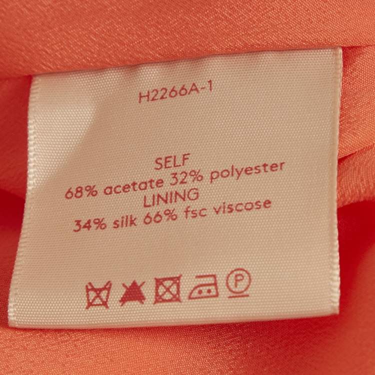 Pre Owned Roksanda Neon Orange Crepe Shoulder Cape Detail Midi Dress M