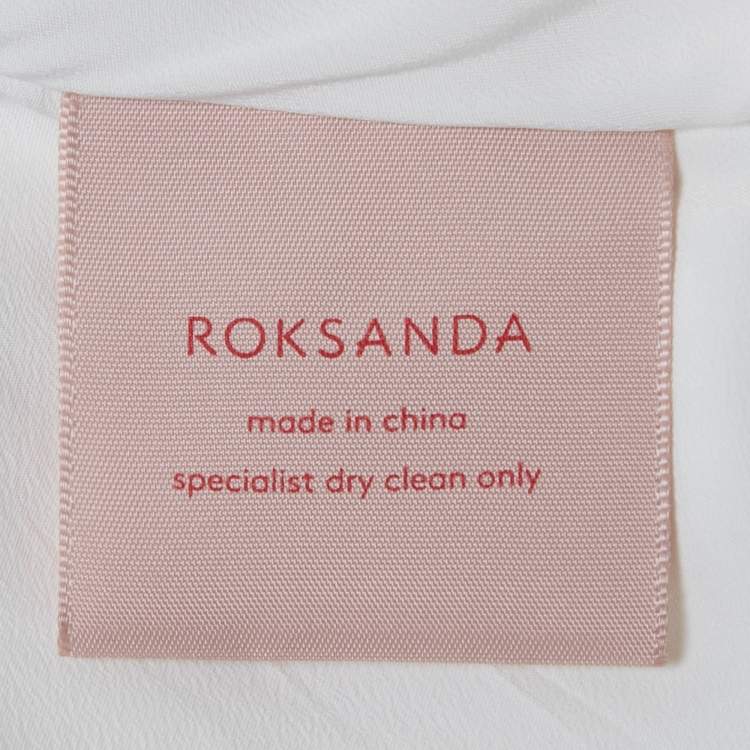 Pre Owned Roksanda Ivory Silk Draped Back Detail Oriana Maxi Dress M