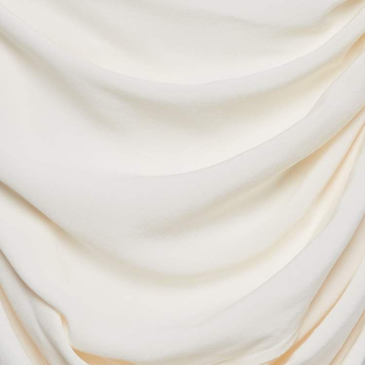 Pre Owned Roksanda Ivory Silk Draped Back Detail Oriana Maxi Dress M