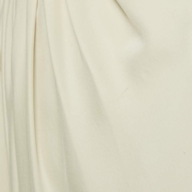 Pre Owned Roksanda Ivory Printed Silk Gathered Sleeve Lilee Maxi Dress M