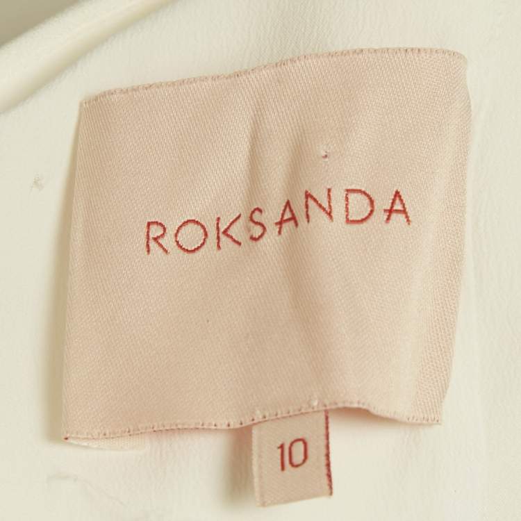 Pre Owned Roksanda White Crepe Puffed Sleeve Belted Maxi Dress M