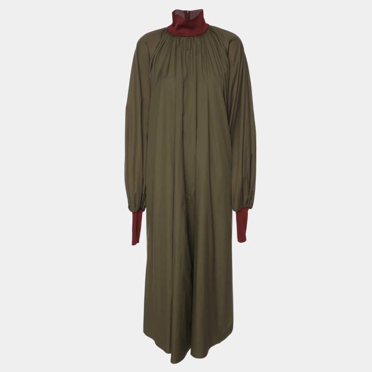Pre Owned Roksanda Ilincic Green Cotton Long Sleeve Maxi Dress L