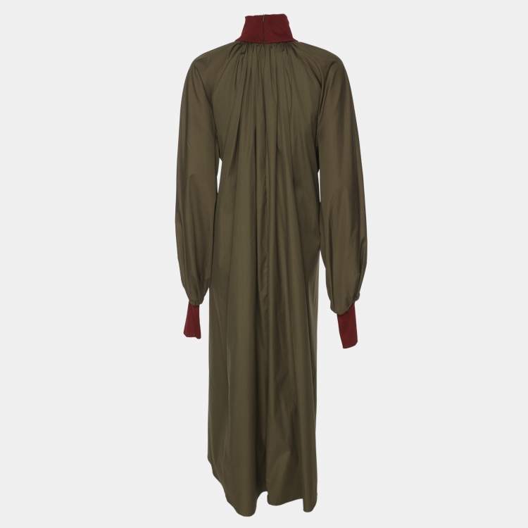 Pre Owned Roksanda Ilincic Green Cotton Long Sleeve Maxi Dress L