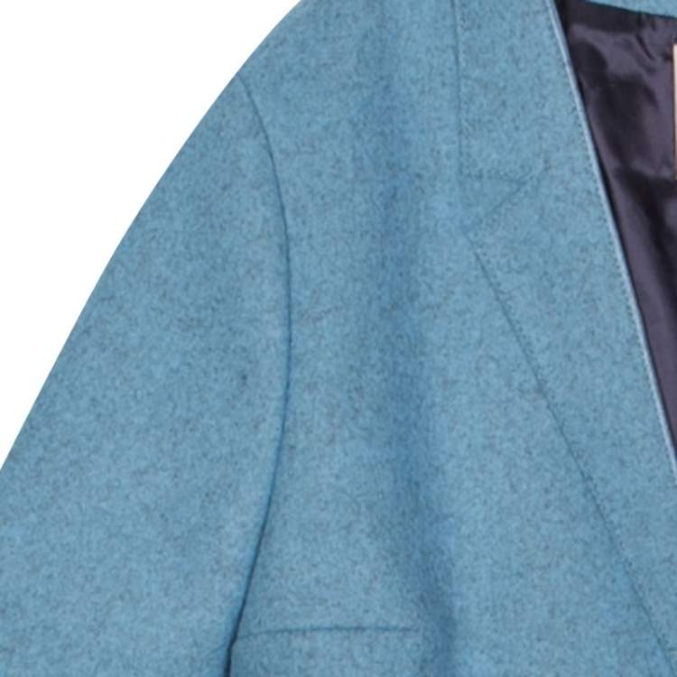 Pre Owned Roksanda Ilincic Powder Blue Felted Wool Asymmetric Delmore Jacket M