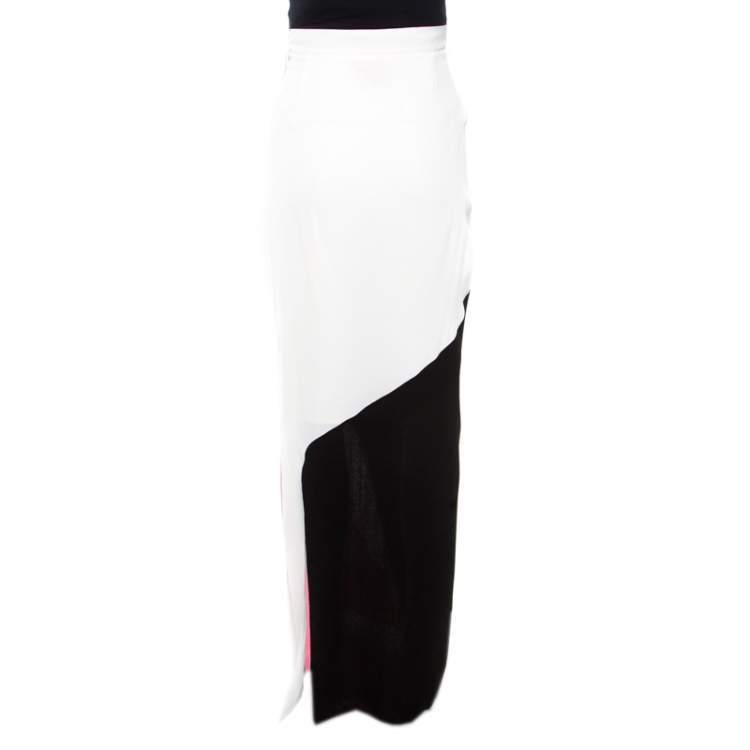 Pre Owned Roksanda Ilincic Colorblock Crepe Maxi Skirt L